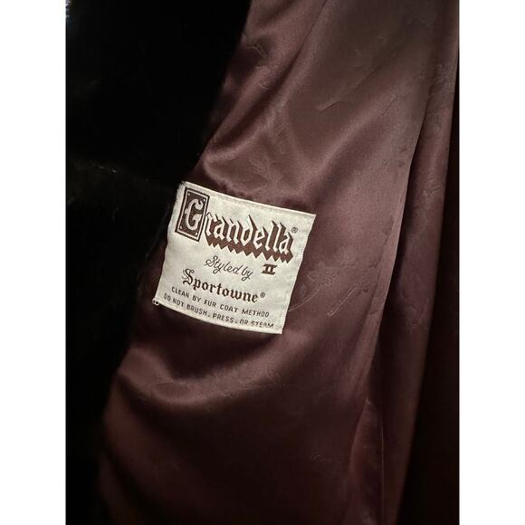 Vintage Grandella Women's Brown Faux Fur Button Front Coat Size 8 - Picture 3 of 10